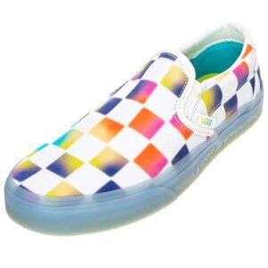 VANS Classic Slip On Sneakers, Soft Check Blue mid sole, Sz 6.5